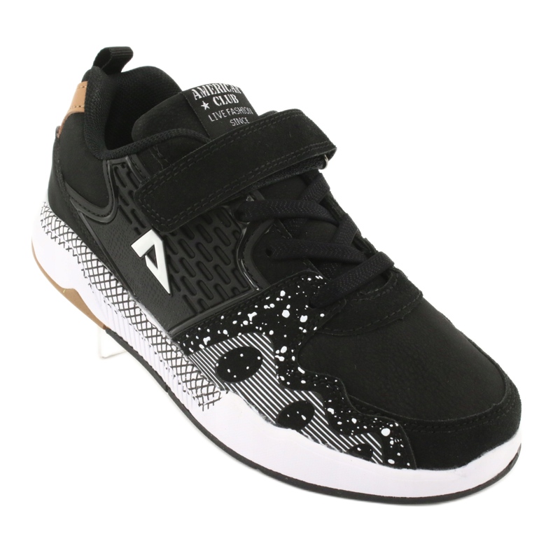 American Club Chaussures de sport pour enfants club américain BS03 noir blanche le noir 1