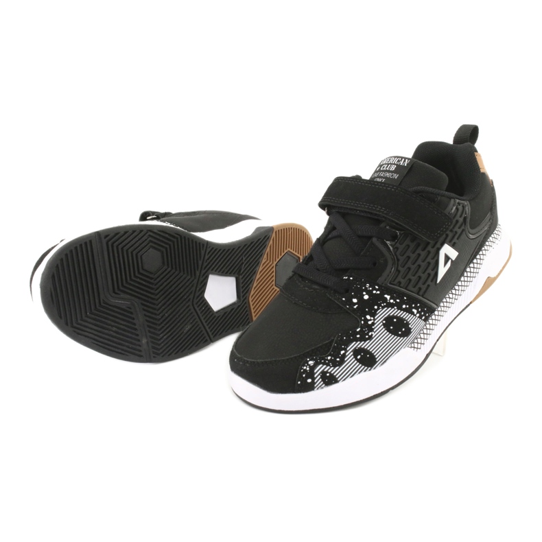 American Club Chaussures de sport pour enfants club américain BS03 noir blanche le noir 5