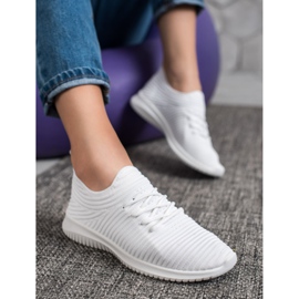 SHELOVET Chaussures à enfiler en textile blanc 1