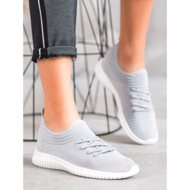 SHELOVET Chaussures à enfiler en textile gris 1