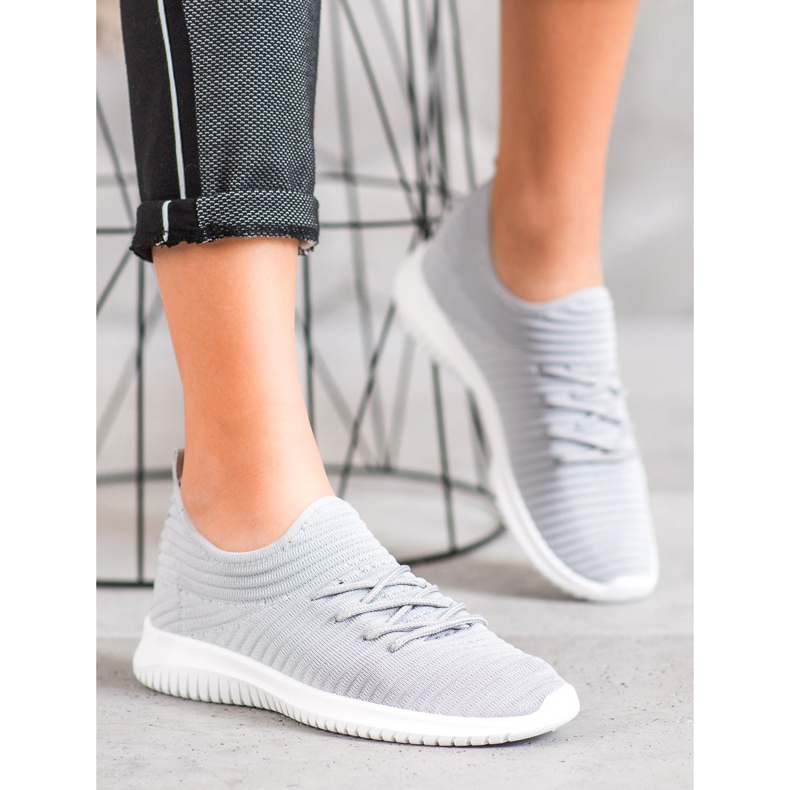 SHELOVET Chaussures à enfiler en textile gris 1