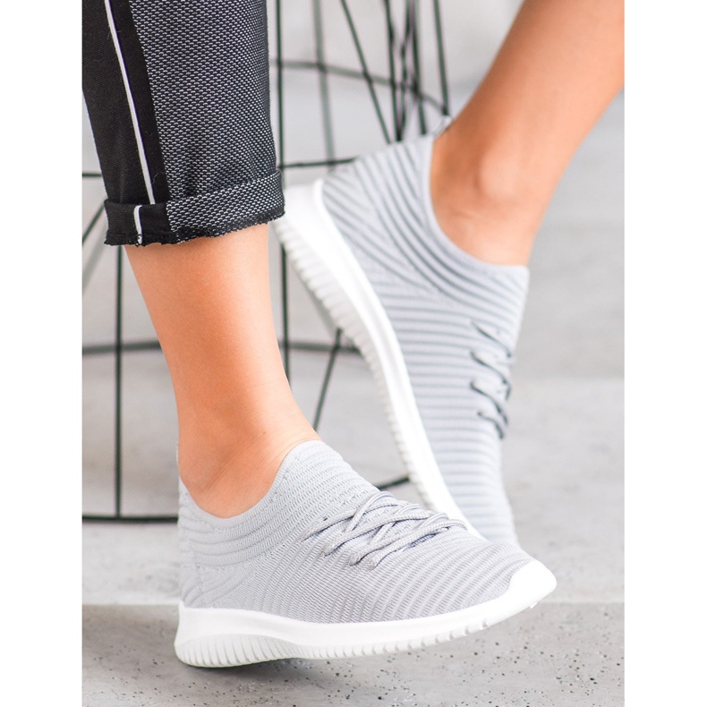 SHELOVET Chaussures à enfiler en textile gris 2