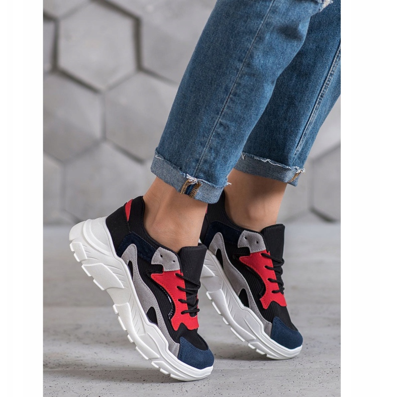 SHELOVET Baskets en textile multicolore 2