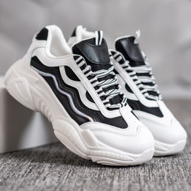 SHELOVET Baskets sur la plate-forme blanc noir 1