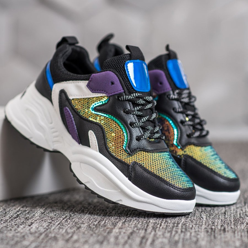 Weide Baskets à la mode avec des paillettes multicolore 1