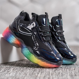 Weide Baskets à semelle colorée le noir multicolore 1