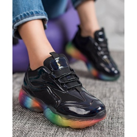 Weide Baskets à semelle colorée le noir multicolore 2