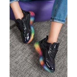 Weide Baskets à semelle colorée le noir multicolore 4