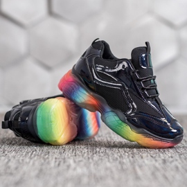 Weide Baskets à semelle colorée le noir multicolore 5