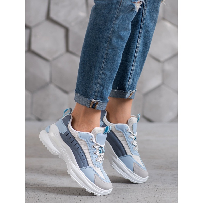 SHELOVET Chaussures à la mode sur la plate-forme bleu multicolore 2