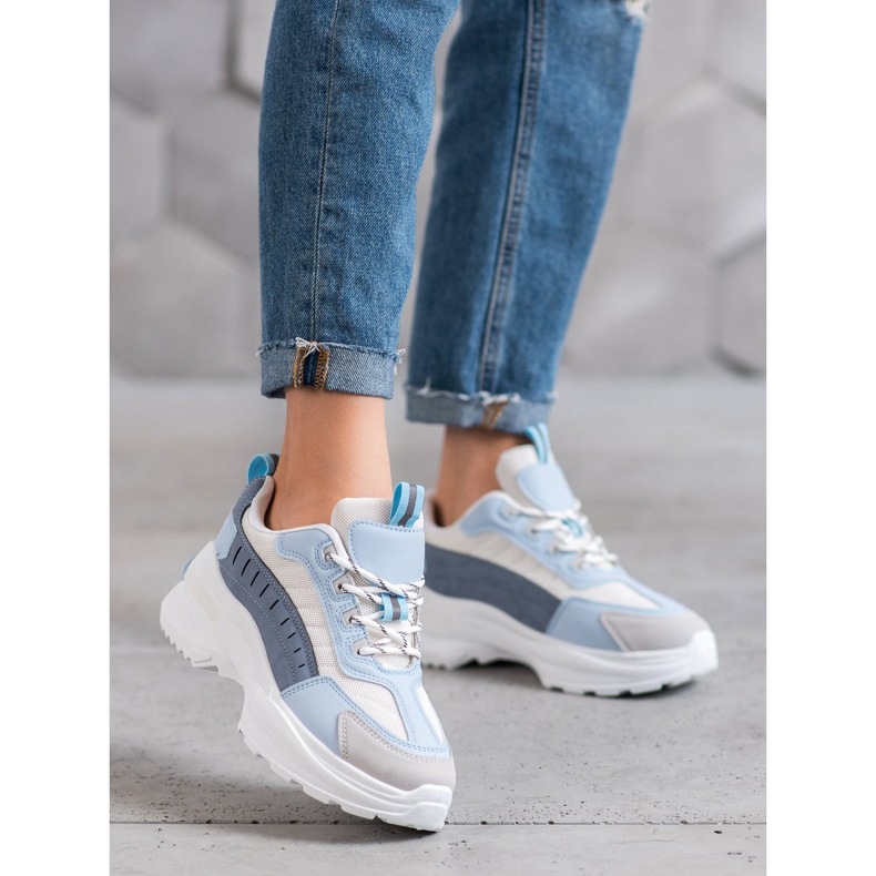 SHELOVET Chaussures à la mode sur la plate-forme bleu multicolore 1