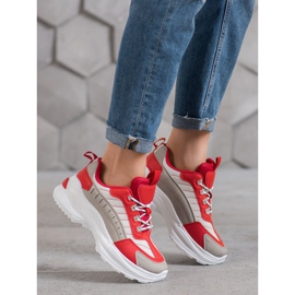 SHELOVET Chaussures à la mode sur la plate-forme rouge multicolore 1 SHELOVET Chaussures à la mode sur la plate-forme rouge multicolore 1