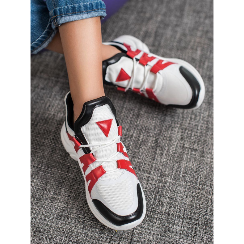 SHELOVET Baskets mode confortables blanche multicolore 2