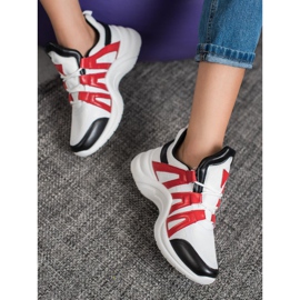 SHELOVET Baskets mode confortables blanche multicolore 3