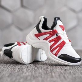 SHELOVET Baskets mode confortables blanche multicolore 4