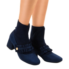 Escarpins en velours bleu marine sur le poteau JM8118Y 1