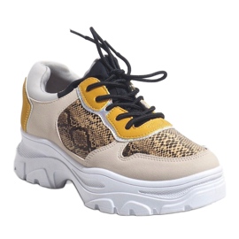 Baskets de sport à la mode beiges R-462 multicolore 1