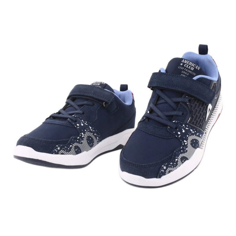 American Club Chaussures de sport pour enfants club américain BS03 bleu marine blanc 3