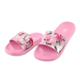 Chaussons American Club profil fleurs roses blanche gris vert 3 Chaussons American Club profil fleurs roses blanche gris vert 3