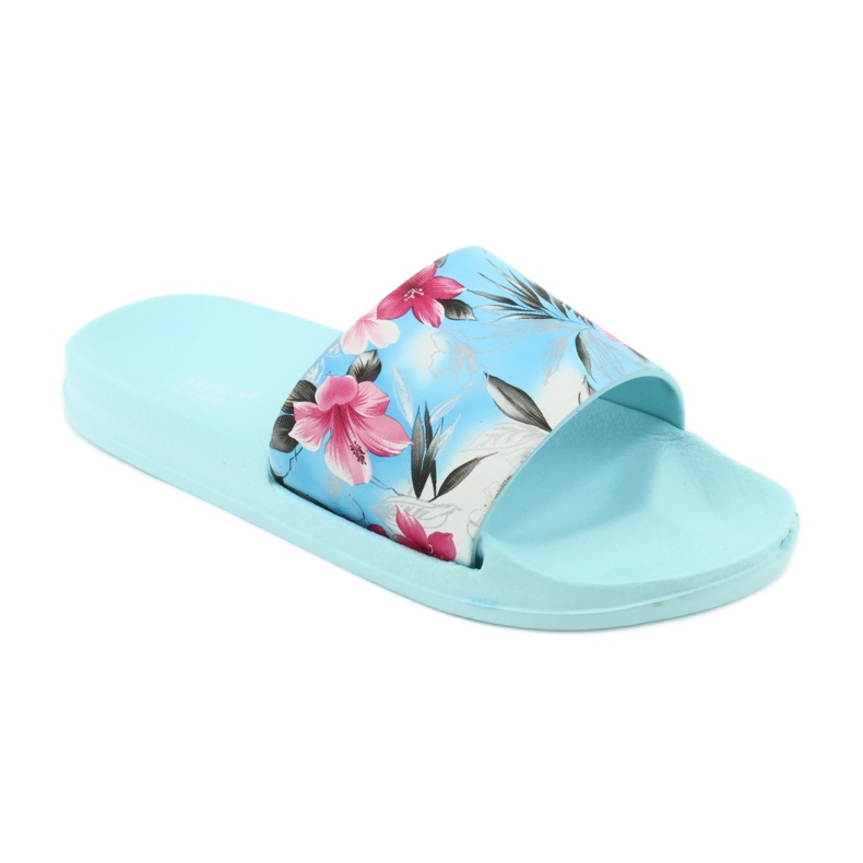 Chaussons American Club profilés fleurs blanc bleu rose gris vert 1