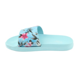 Chaussons American Club profilés fleurs blanc bleu rose gris vert 2