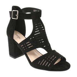 Sandales à dessus en daim Sergio Leone SK903 noir 1