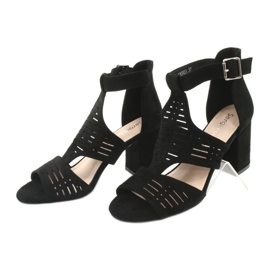 Sandales à dessus en daim Sergio Leone SK903 le noir 3