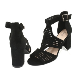 Sandales à dessus en daim Sergio Leone SK903 noir 4