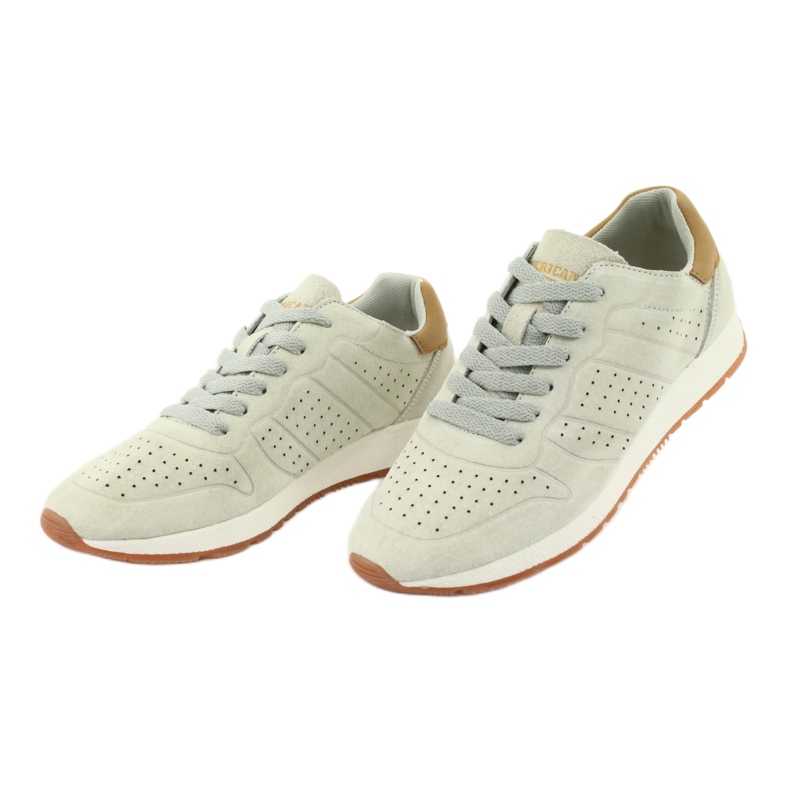 Chaussures de sport en cuir American Club AA04 beige 2