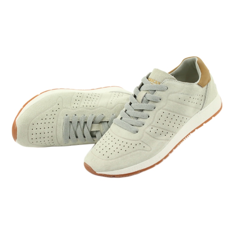 Chaussures de sport en cuir American Club AA04 beige 5