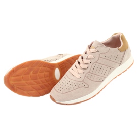 American Club AA06 chaussures de sport en cuir pour femme, rose poudré 5