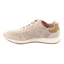 American Club AA06 chaussures de sport en cuir pour femme, rose poudré 2
