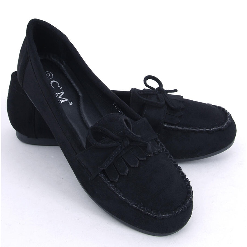 Mocassins classiques noirs pour femmes 77-202 Noir 1
