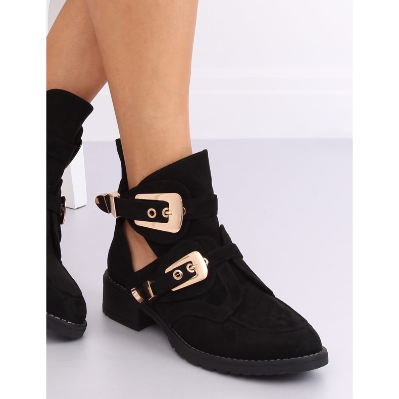 Boots noires découpées ZE01P Noir 2