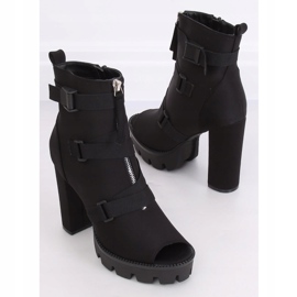 Boots à bout ouvert sur une plateforme noire NS123P Noir le noir 3