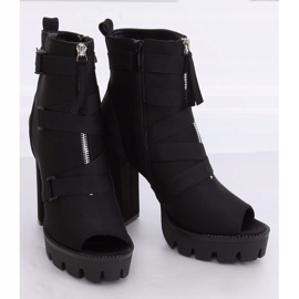 Boots à bout ouvert sur une plateforme noire NS123P Noir le noir 5