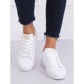 Baskets femme blanches K-388 BLANC / OR 1