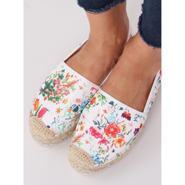 Espadrilles fleuries femme JH91P Blanc multicolore 2