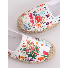 Espadrilles fleuries femme JH91P Blanc multicolore 1