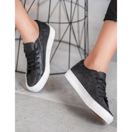 J. Star Baskets ajourées à étoiles le noir 3