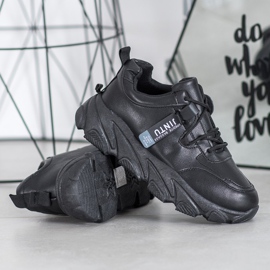 Bella Paris Baskets noires à lacets le noir 1 Bella Paris Baskets noires à lacets le noir 1