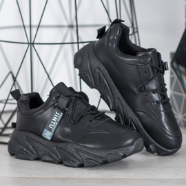 Bella Paris Baskets noires à lacets le noir 2 Bella Paris Baskets noires à lacets le noir 2