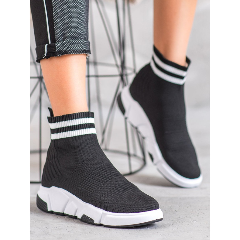 SHELOVET Chaussures à enfiler avec sangles noir 1