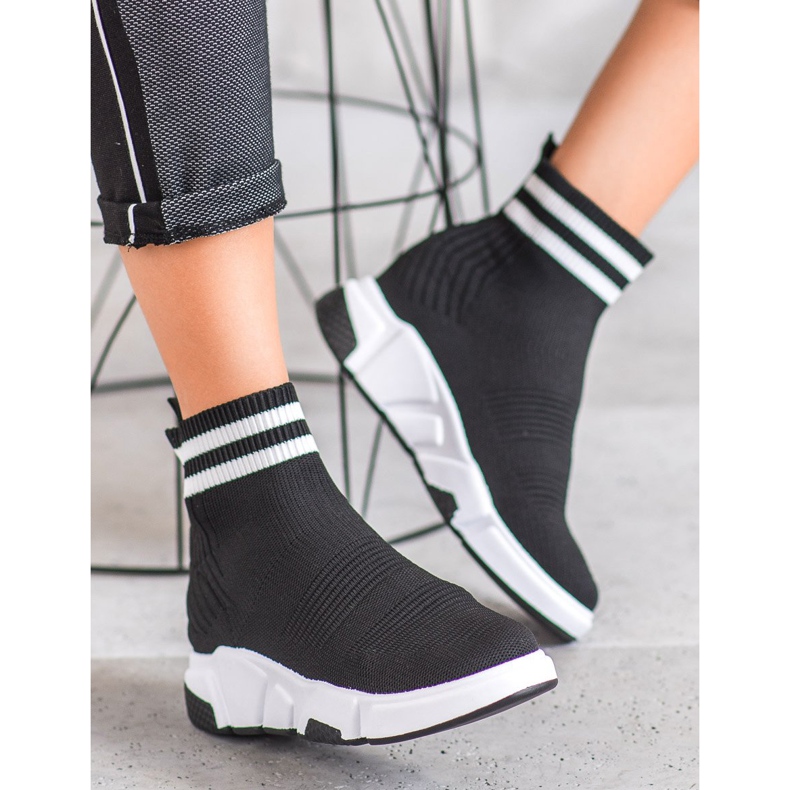 SHELOVET Chaussures à enfiler avec sangles le noir 2