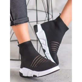SHELOVET Chaussures à enfiler avec maille noir 2