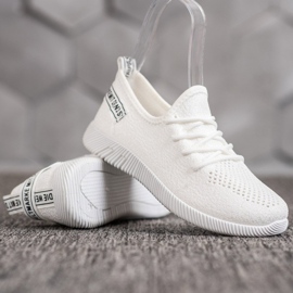 SHELOVET Baskets en textile ajouré blanc 1