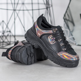 Weide Chaussures Noires Avec Effet Holo le noir 1