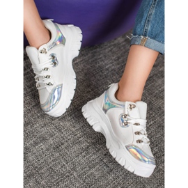 Weide Chaussures Blanches Avec Effet Holo 4