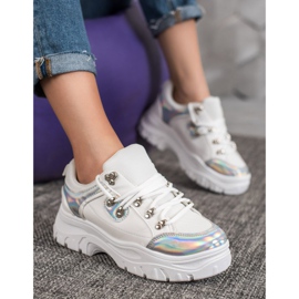Weide Chaussures Blanches Avec Effet Holo 2