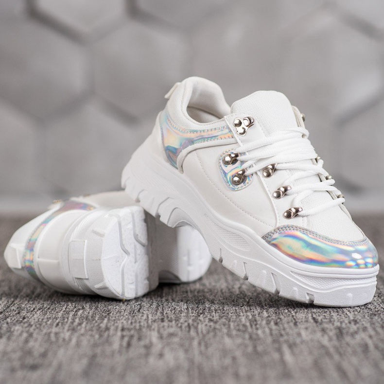 Weide Chaussures Blanches Avec Effet Holo 1